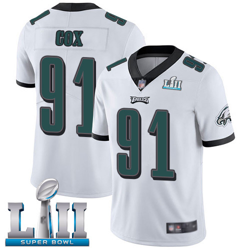 Men Philadelphia Eagles #91 Fletcher Cox White Vapor Untouchable NFL Jersey Limited Player Super Bowl LII->women nfl jersey->Women Jersey